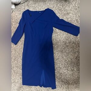 Royal blue dress with quarter sleeves